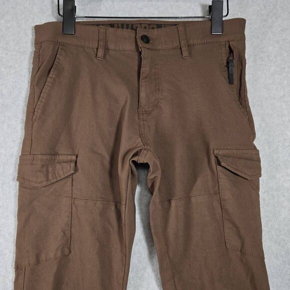 Projek Raw Bungee Flex Cargo Brown Stretch Casual Travel Work Pants Sz 30 Small - Picture 2 of 12